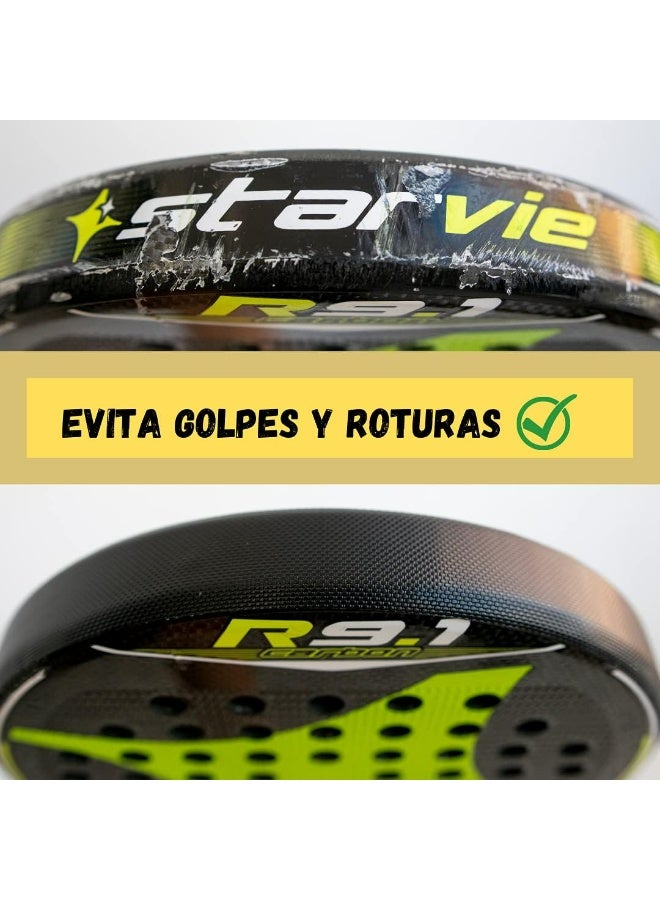 Black Padel Racket Protector, Black Durable Shield with Micro Grid, 370x34mm, Lightweight Edge Protection for Performance - Image 4